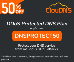 ClouDNS - 50% off DDoS protected DNS