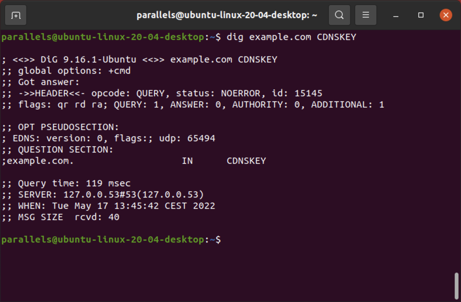 CDNSKEY lookup in Linux