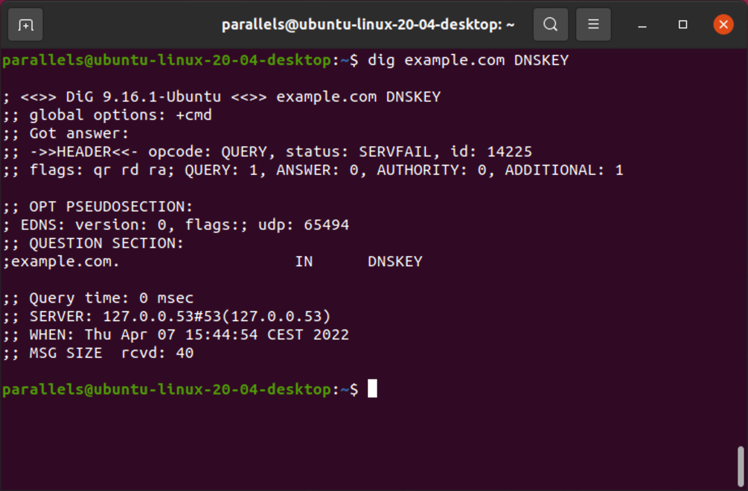DNSKEY lookup in Linux