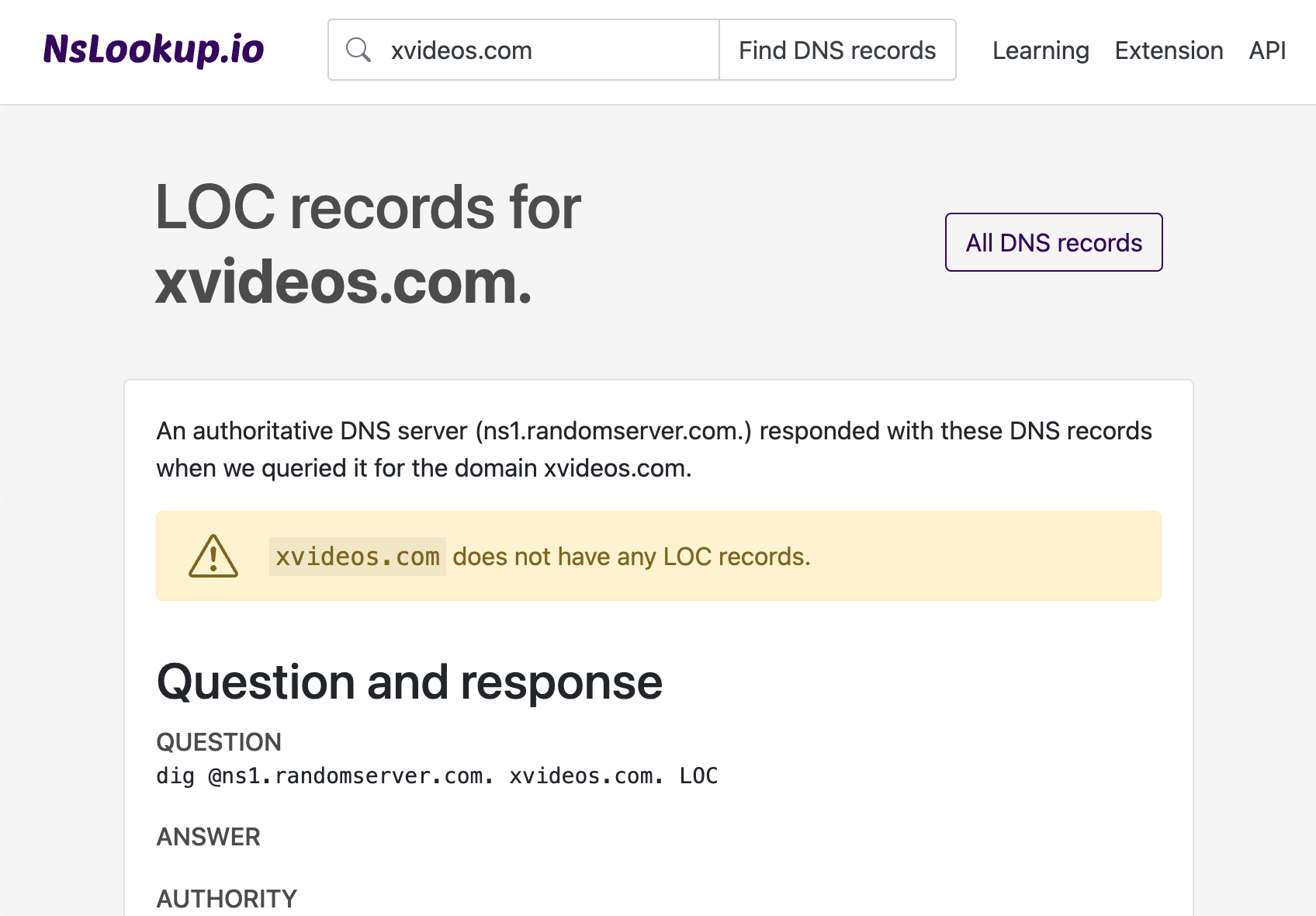 Example DNS LOC records