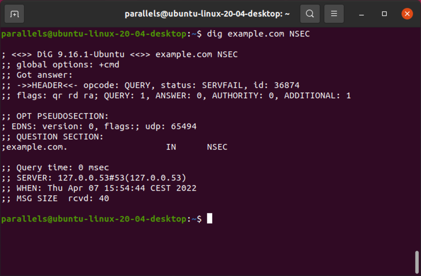 NSEC lookup in Linux