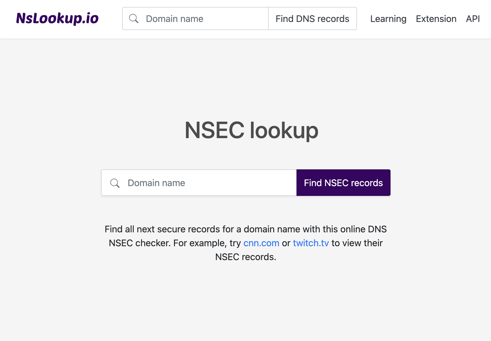 Open the NSEC lookup tool