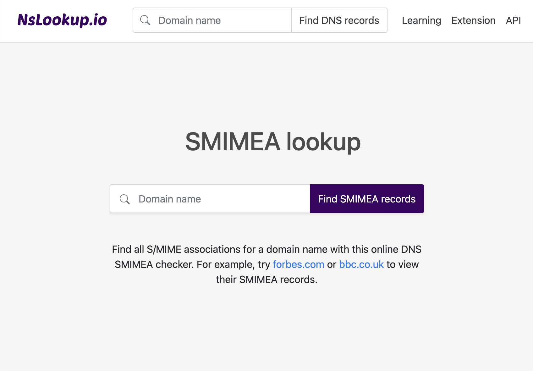 Open the SMIMEA lookup tool