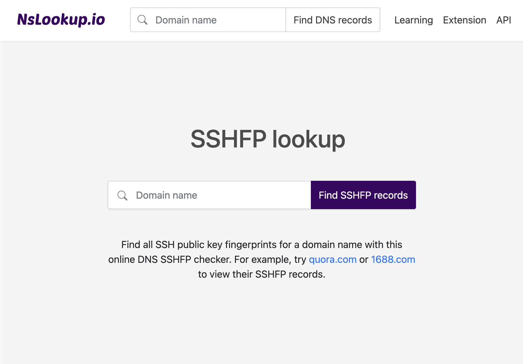 Open the SSHFP lookup tool