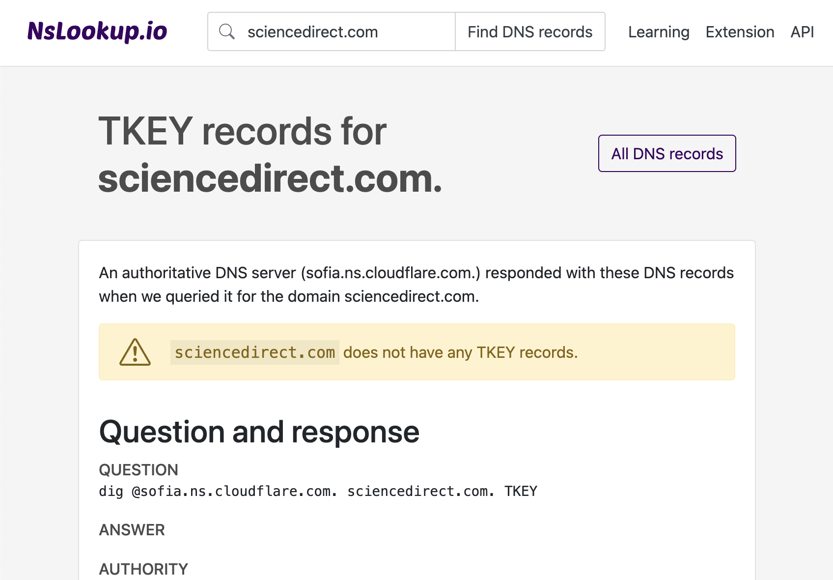 Example DNS TKEY records